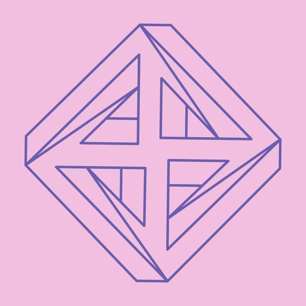 Impossible shape, optical illusion figure, vector. Paradox. Optical art objects. Geometry modern logo. vector