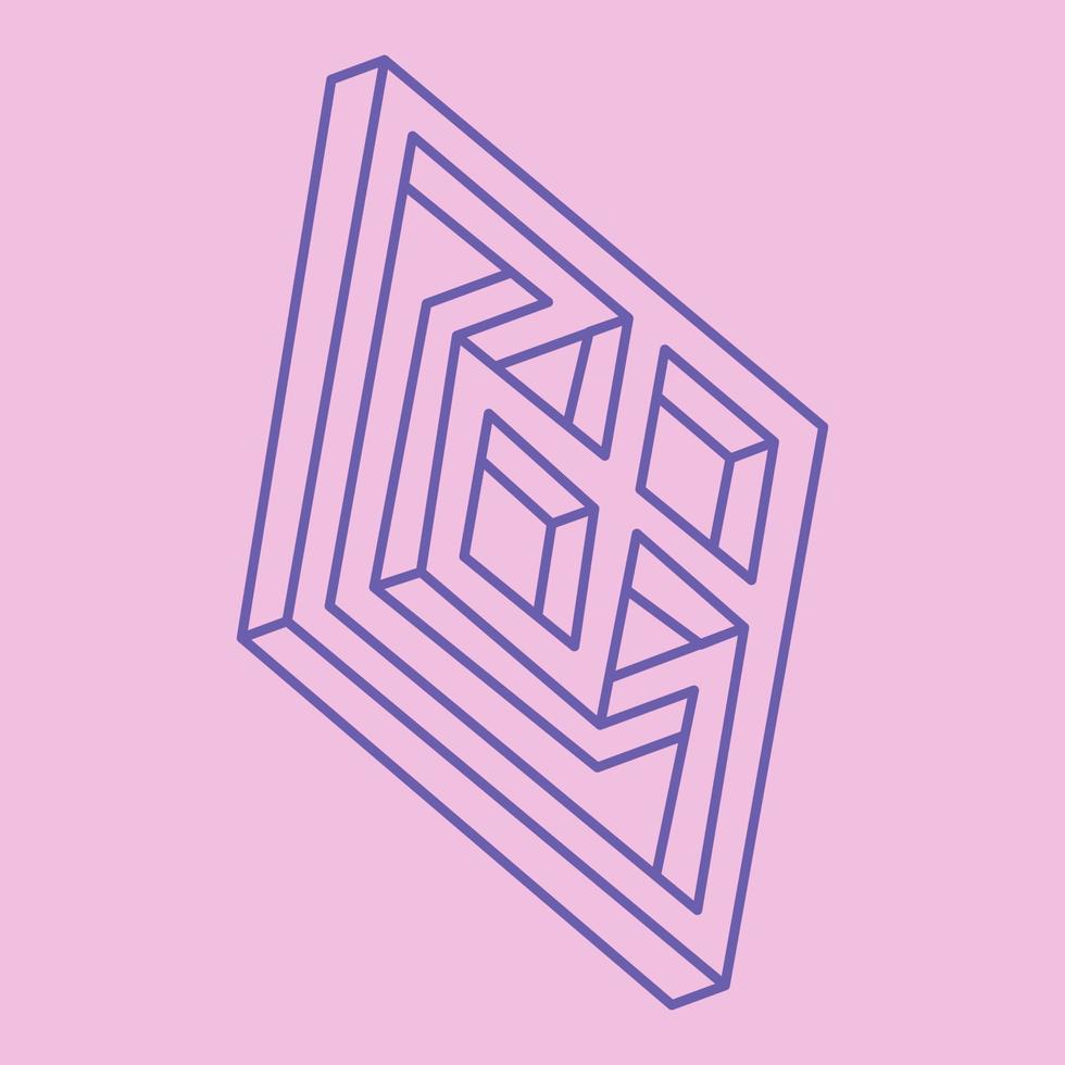 Impossible shapes, optical illusion figures, vector. Paradox. Optical art object. Geometry modern logo. vector