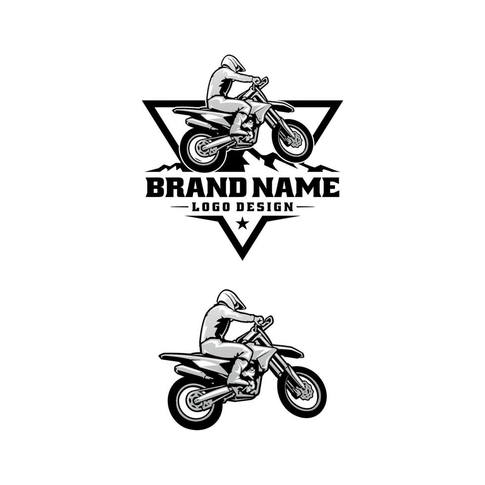 motocross moto deporte ilustración logo vector