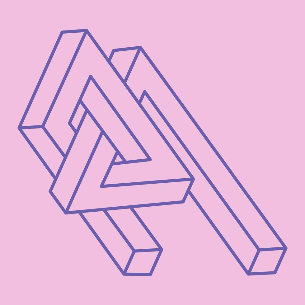 logo. formas imposibles, ilusión óptica, vector. objetos de arte óptico. figuras geometricas. arte lineal. vector