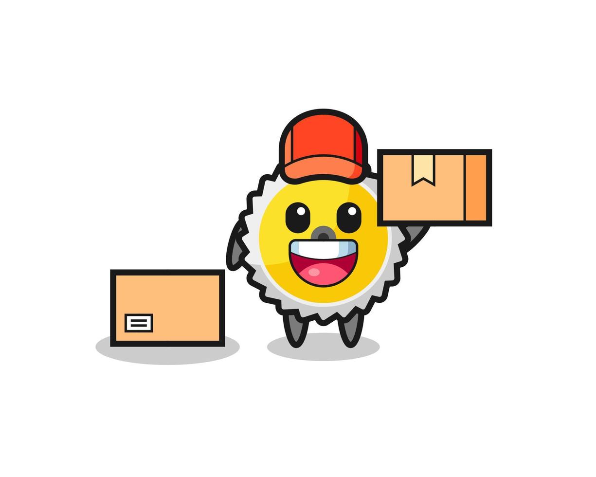 Mascot Illustration of saw blade as a courier vector