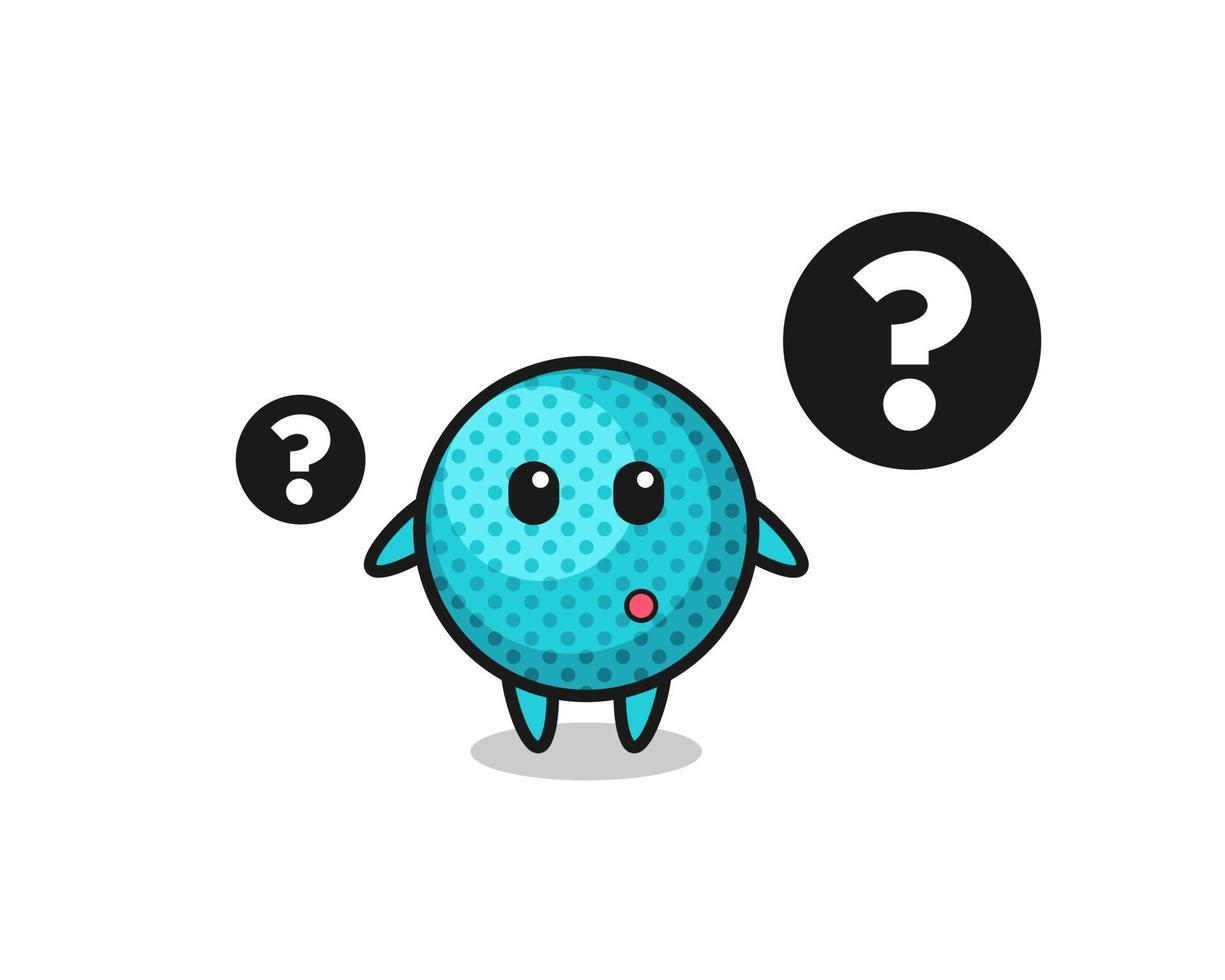 Cartoon Illustration of spiky ball with the question mark vector