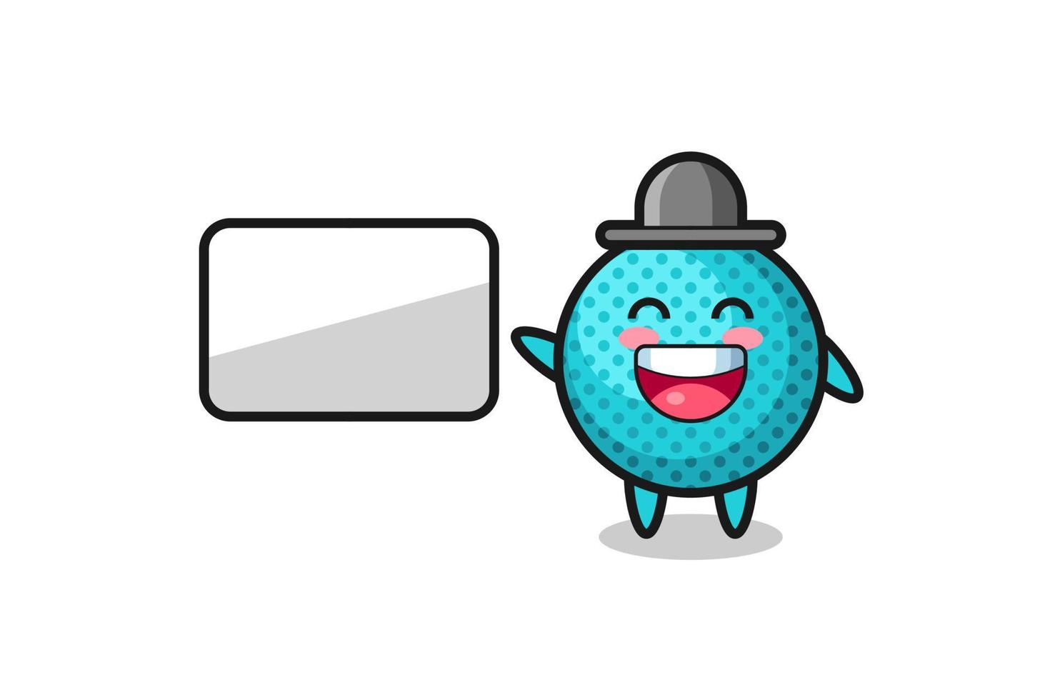spiky ball cartoon illustration doing a presentation vector