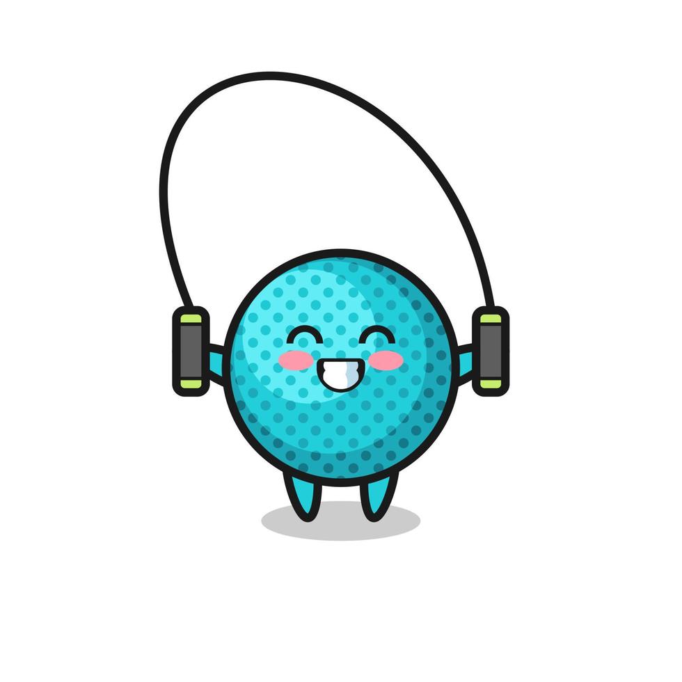 spiky ball character cartoon with skipping rope vector