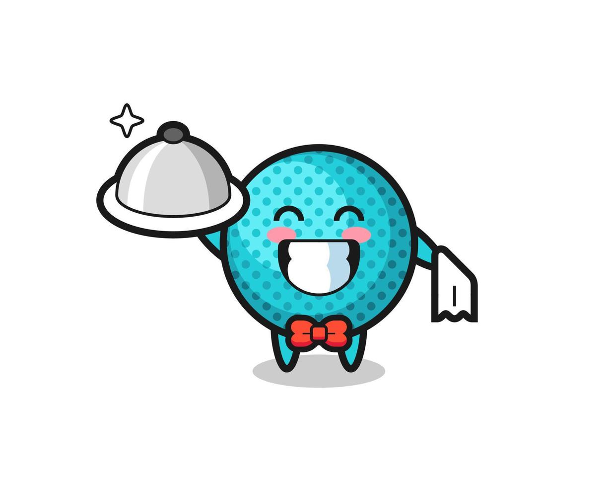 Character mascot of spiky ball as a waiters vector