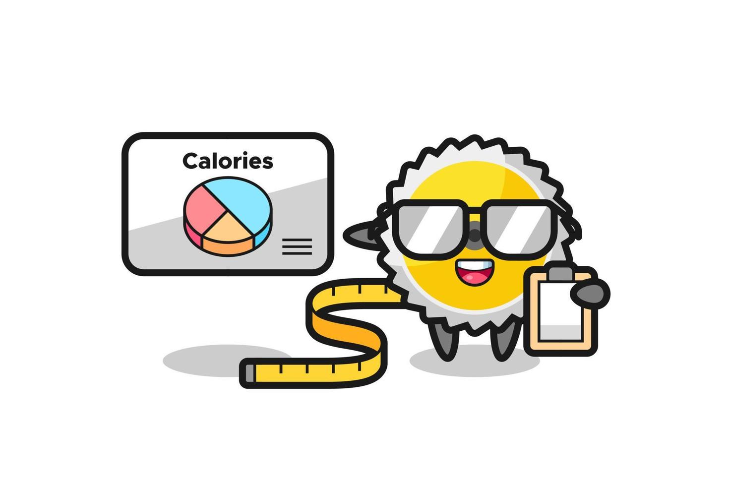Illustration of saw blade mascot as a dietitian vector