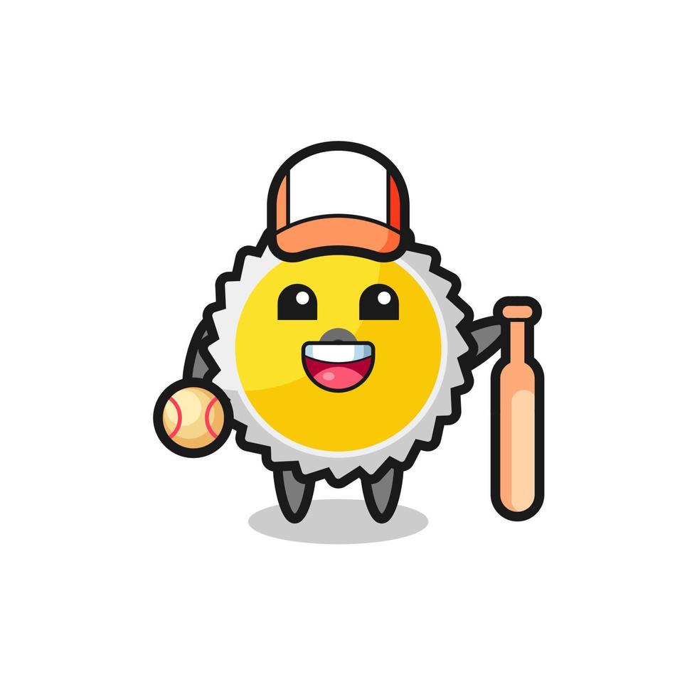 Cartoon character of saw blade as a baseball player vector