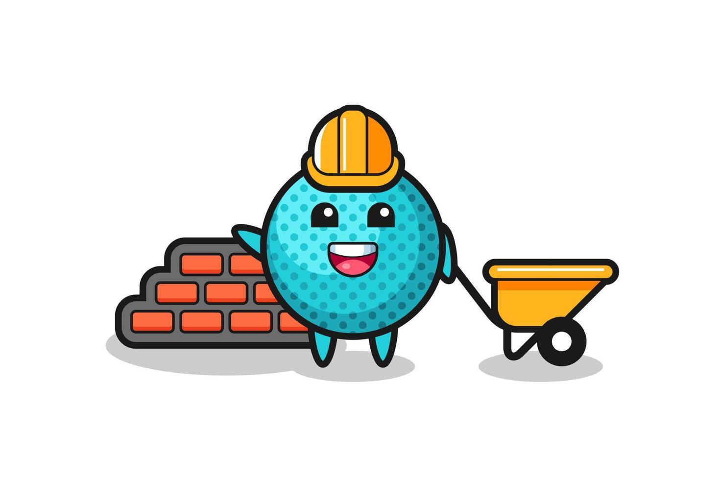 Cartoon character of spiky ball as a builder vector