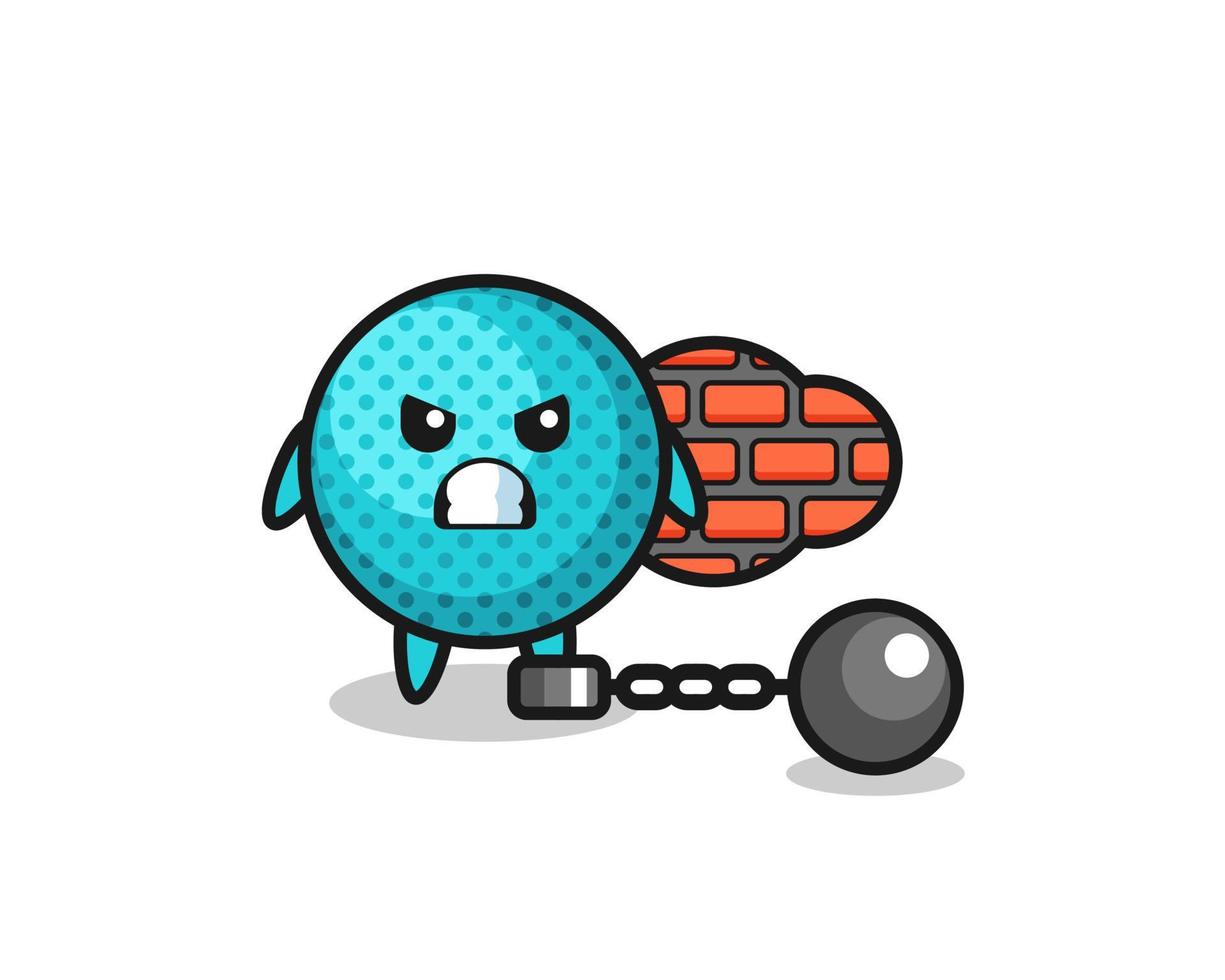 Character mascot of spiky ball as a prisoner vector
