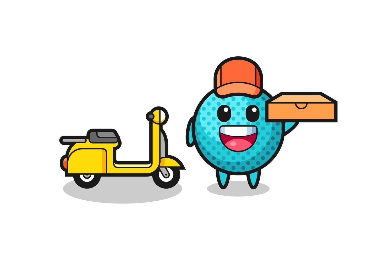 Character Illustration of spiky ball as a pizza deliveryman vector