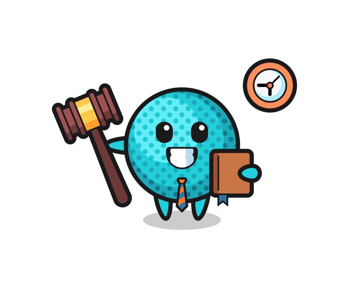 Mascot cartoon of spiky ball as a judge vector
