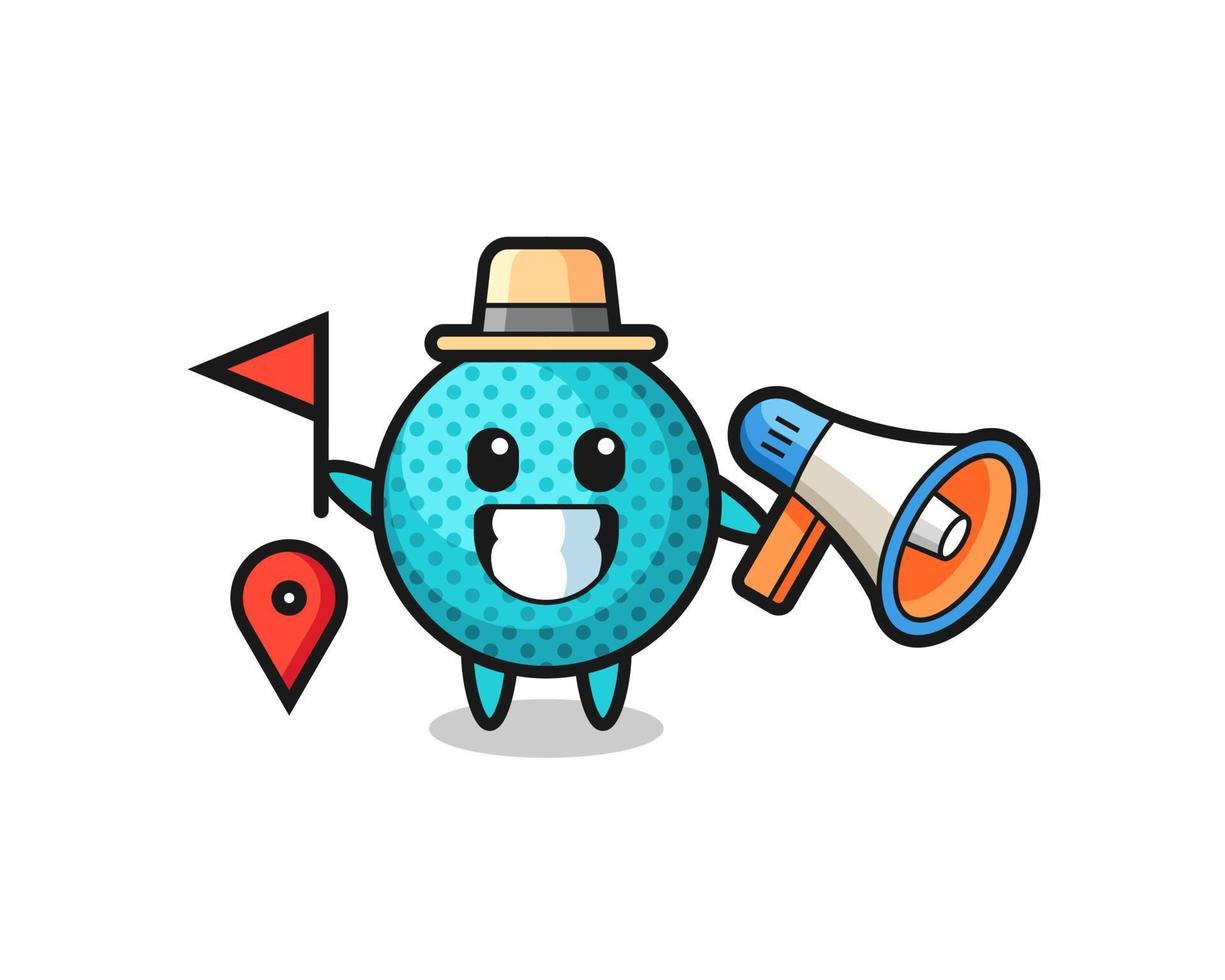 Character cartoon of spiky ball as a tour guide vector