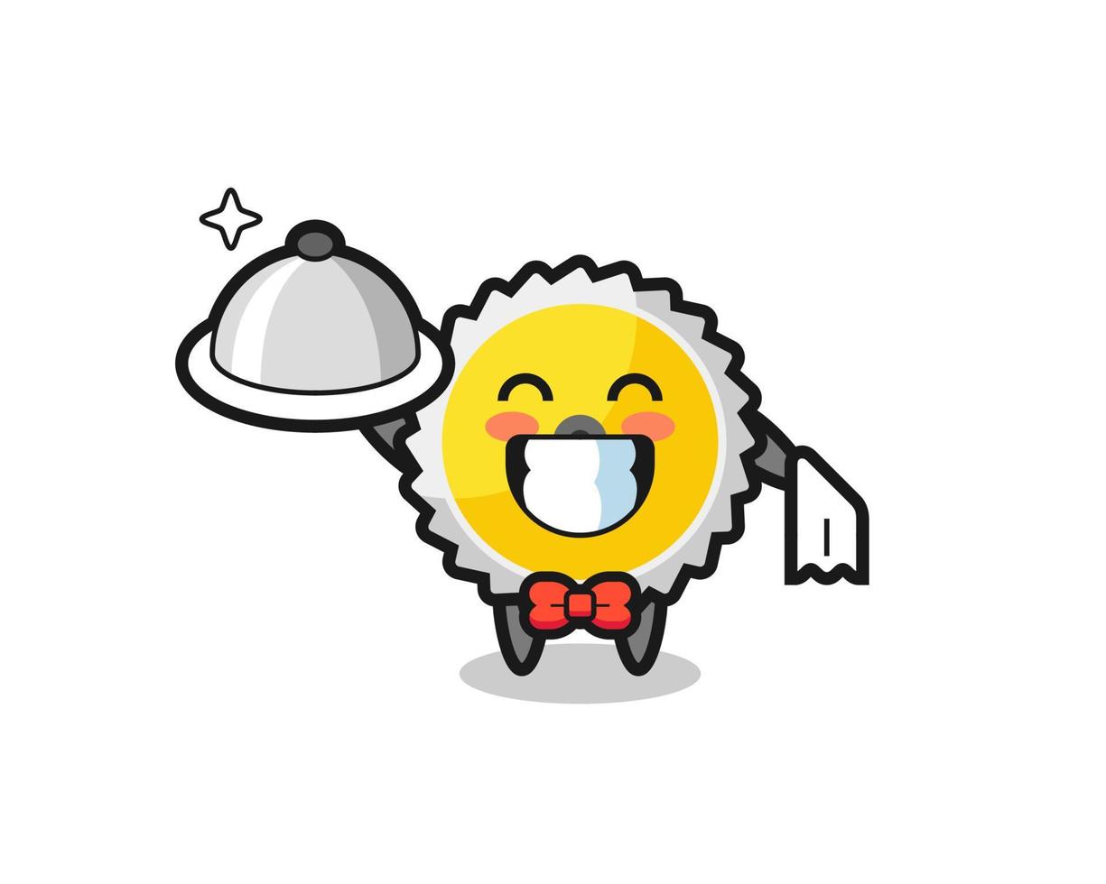 Character mascot of saw blade as a waiters vector