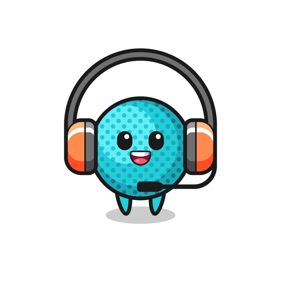 Cartoon mascot of spiky ball as a customer service vector