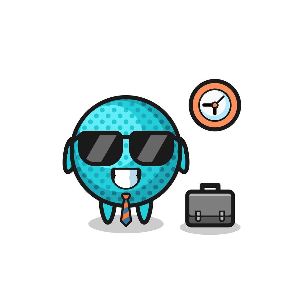 Cartoon mascot of spiky ball as a businessman vector