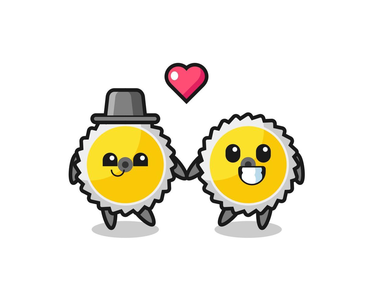 saw blade cartoon character couple with fall in love gesture vector