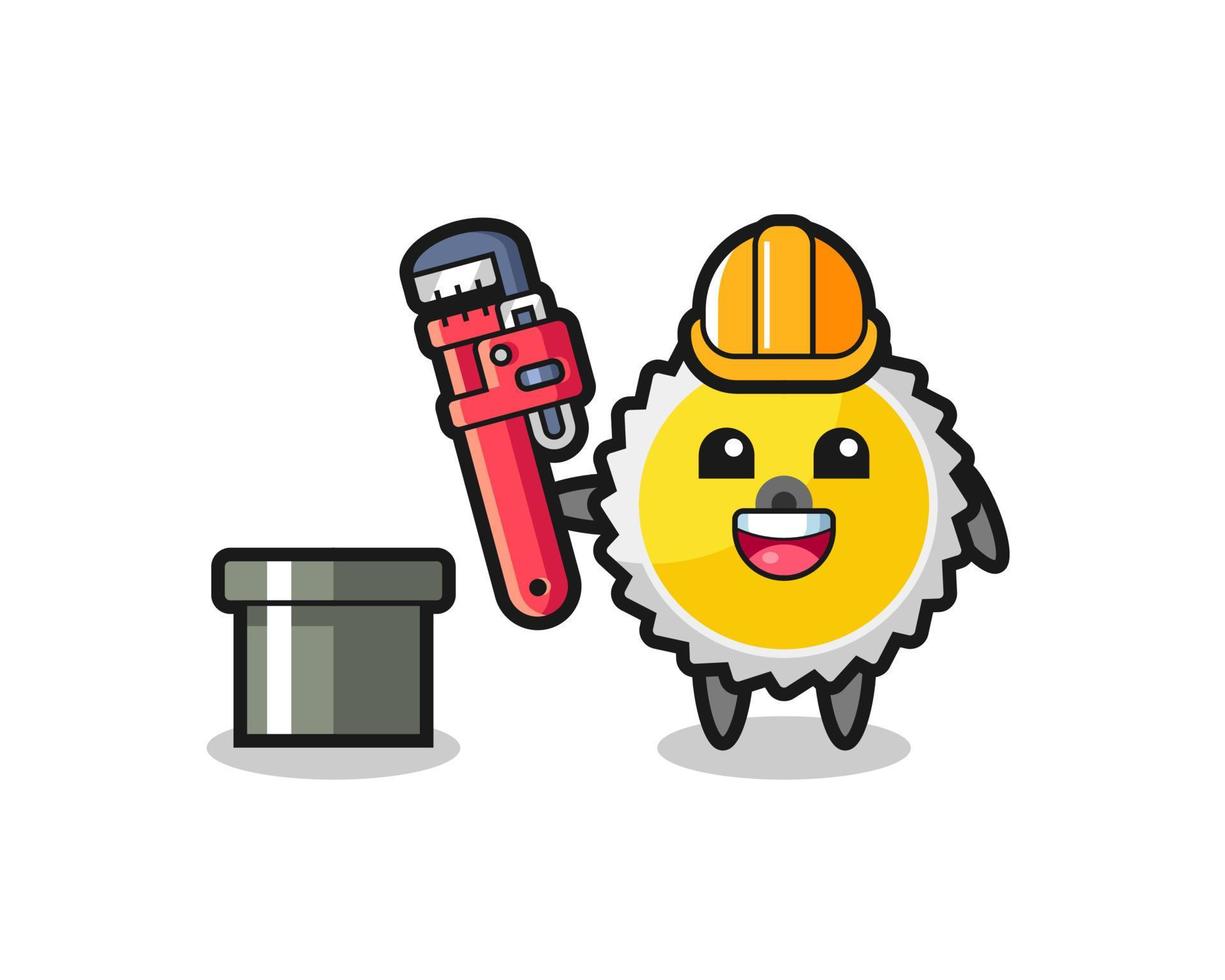 Character Illustration of saw blade as a plumber vector