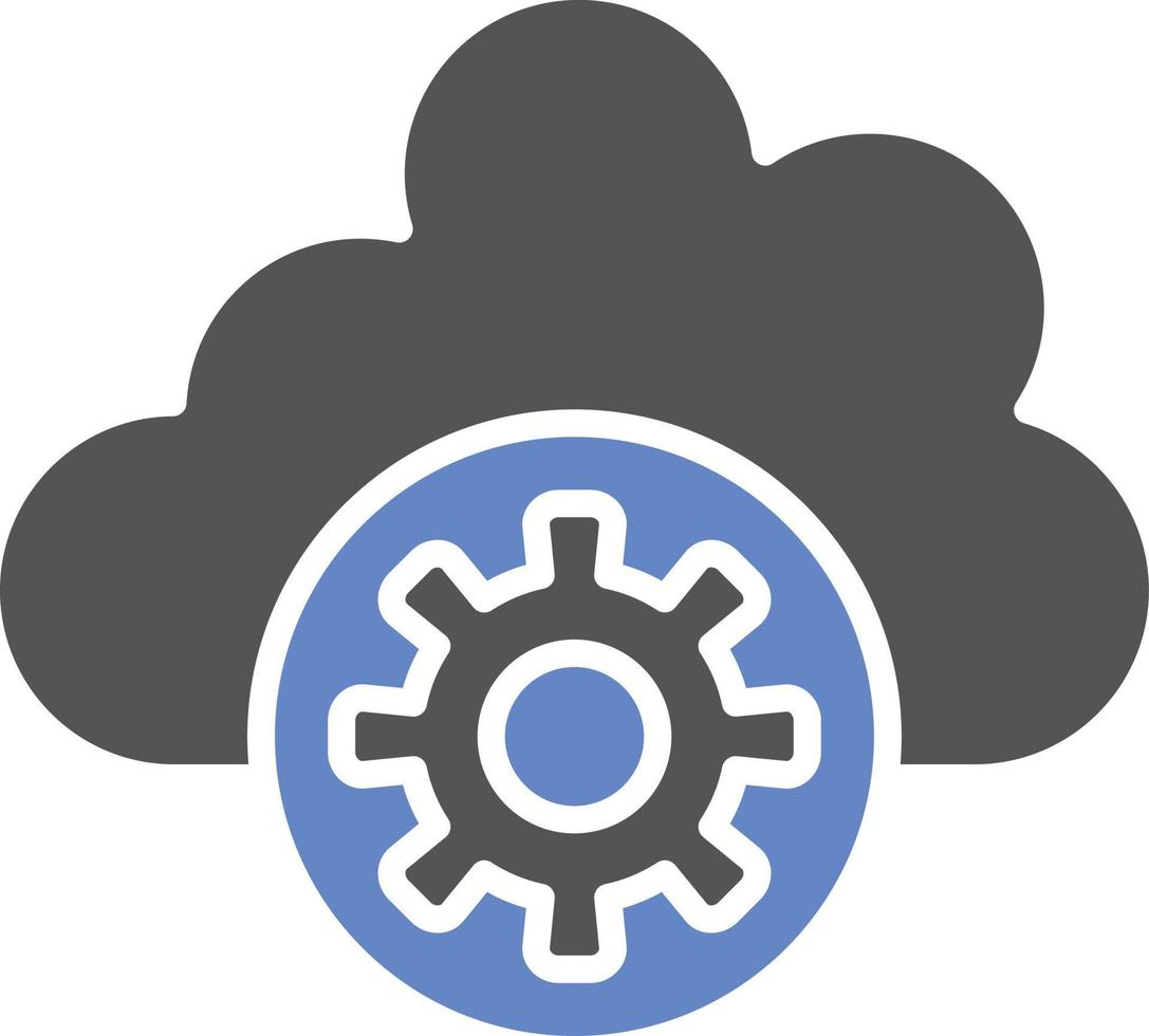 estilo de icono de configuración de nube vector