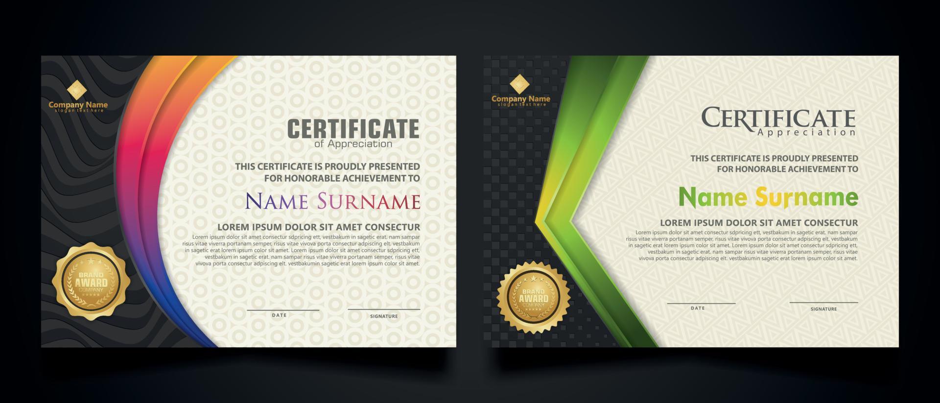 certificate template with Luxury realistic texture pattern and dynamic shapes composition gradient colors,diploma,Vector illustration vector