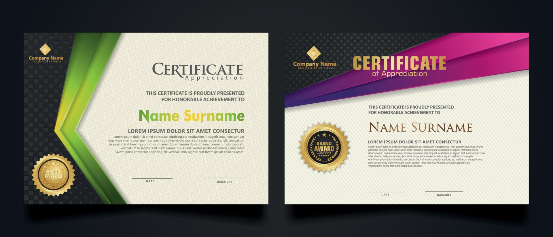 certificate template with Luxury realistic texture pattern and dynamic shapes composition gradient colors,diploma,Vector illustration vector