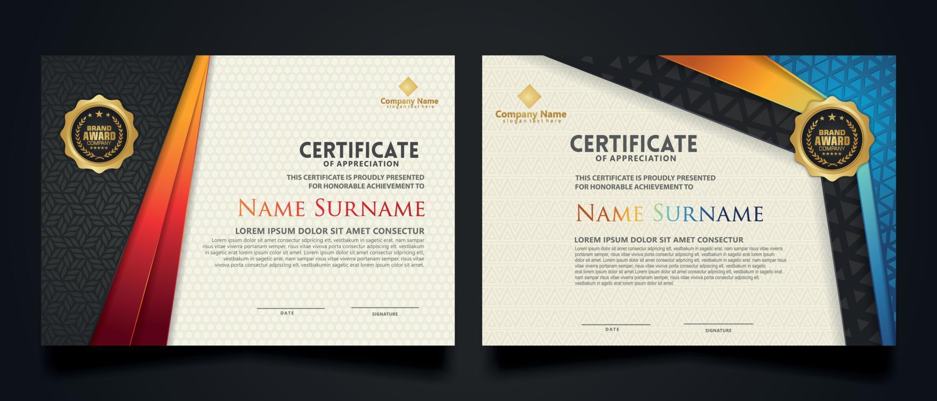 certificate template with Luxury realistic texture pattern and dynamic shapes composition gradient colors,diploma,Vector illustration vector