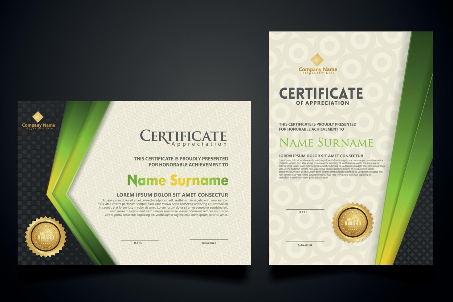 certificate template with Luxury realistic texture pattern and dynamic shapes composition gradient colors,diploma,Vector illustration vector