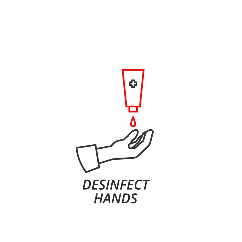 Disinfect hands with soap icon vector