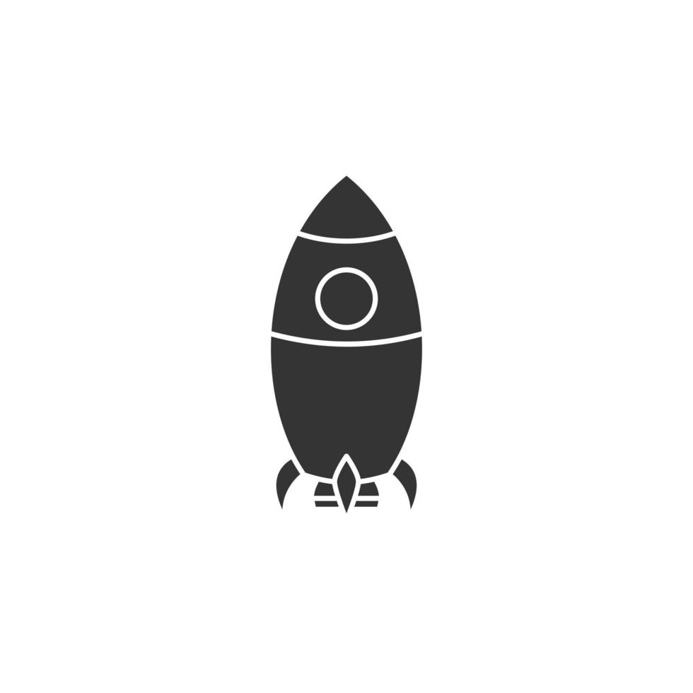 Rocket vector icon with silhouette style.