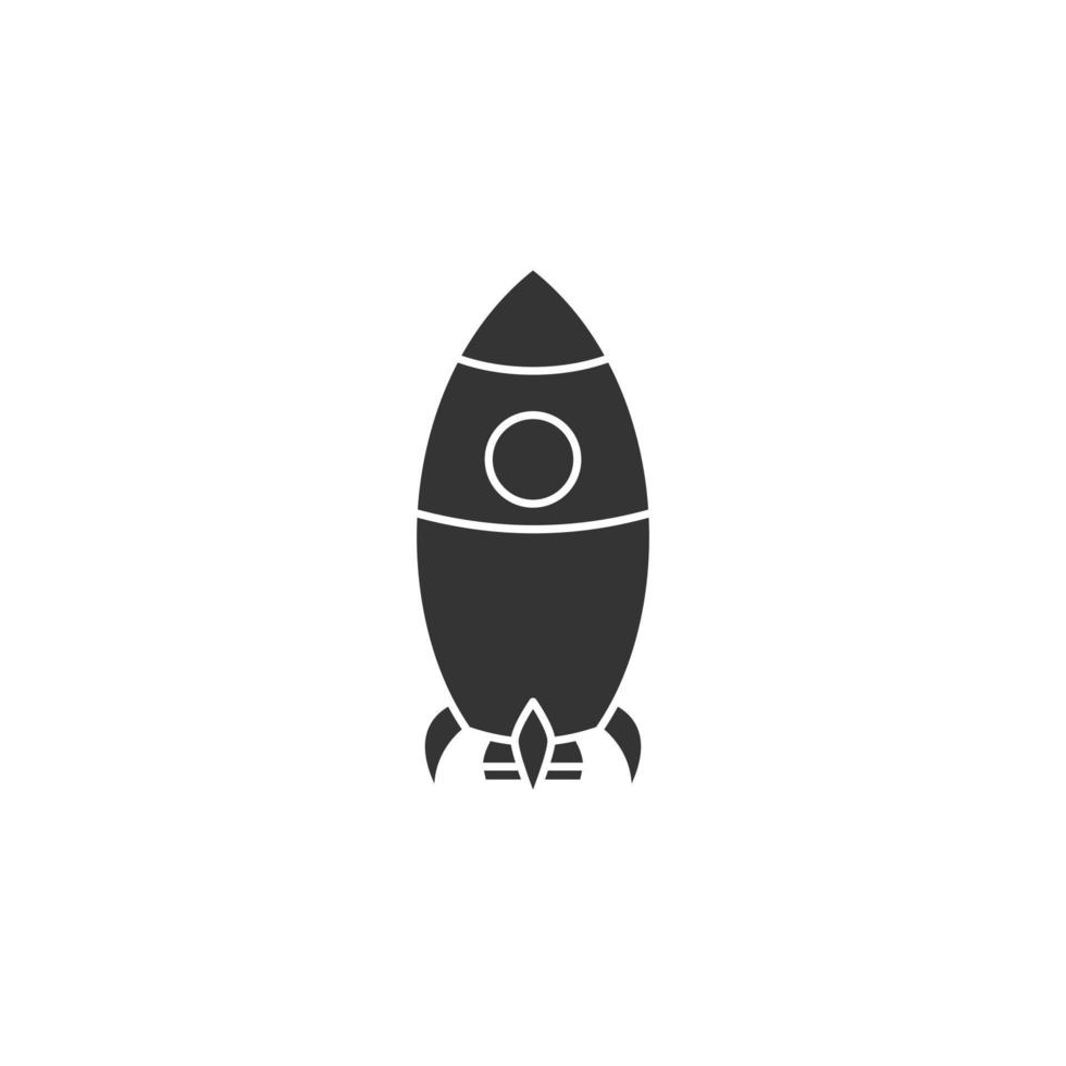 Rocket vector icon with silhouette style.