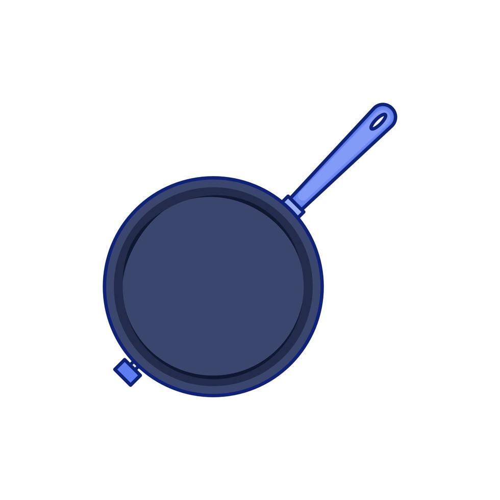 Cartoon frying pan icon on white background vector