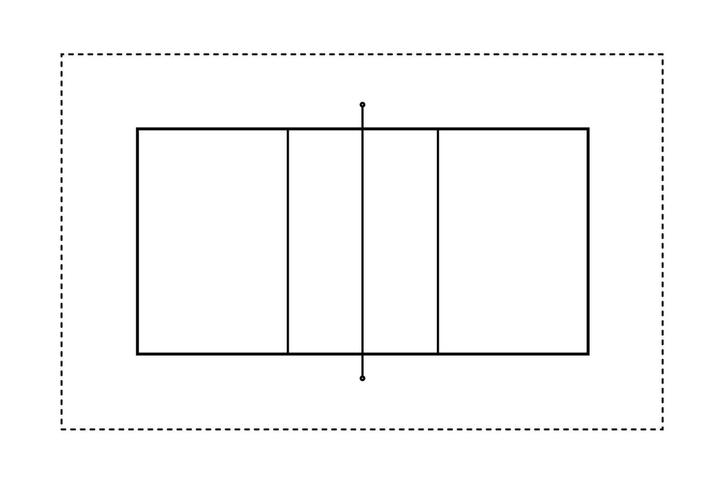 Volleyball court field outline style vector