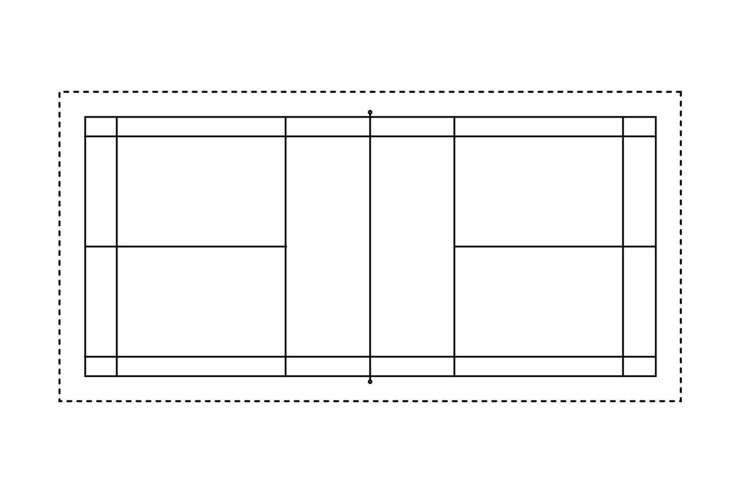 Badminton court outline style vector