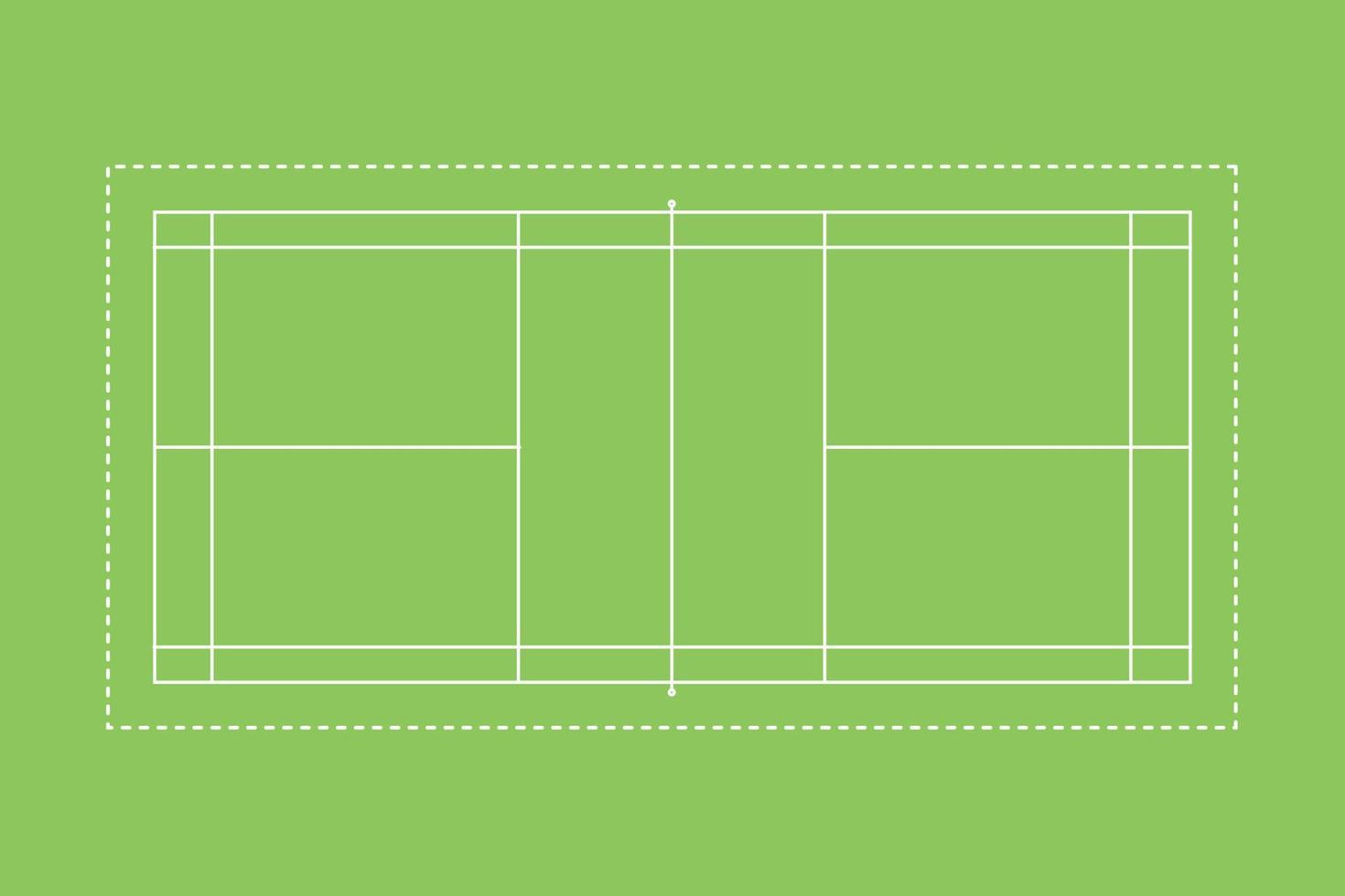 Badminton court isolated vector