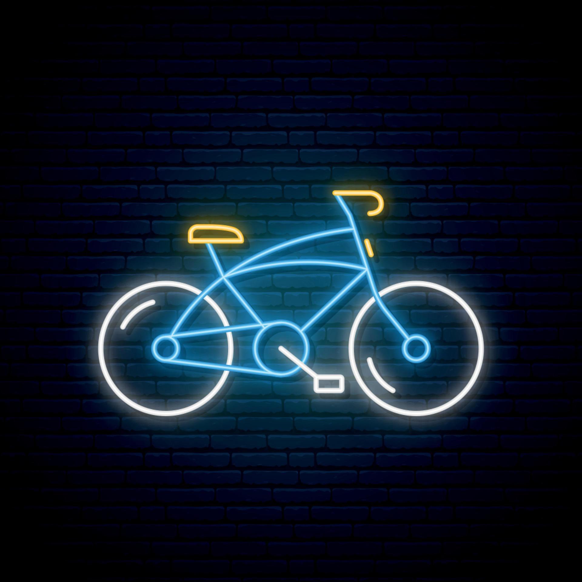 Neon bicycle sign. 8045010 Vector Art at Vecteezy