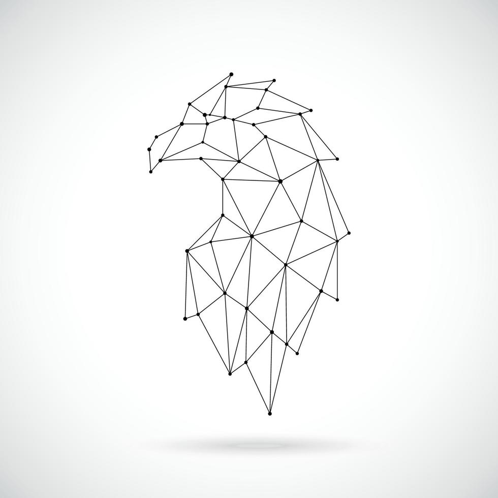 Abstract polygonal eagle head. vector