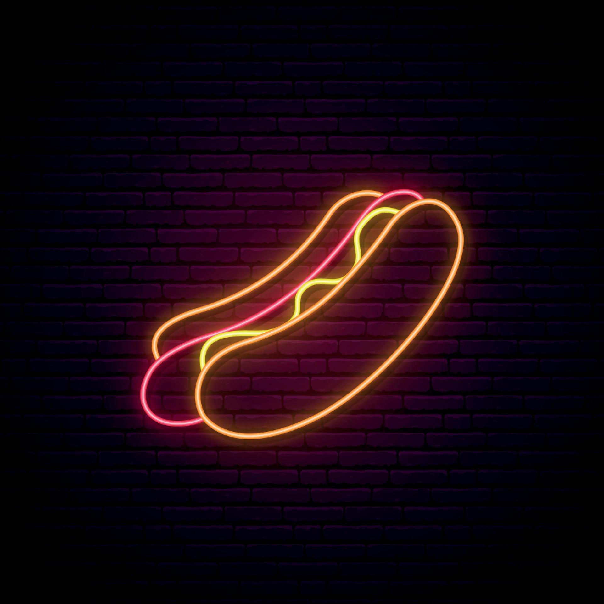 Hot Dog neon sign. 8045035 Vector Art at Vecteezy