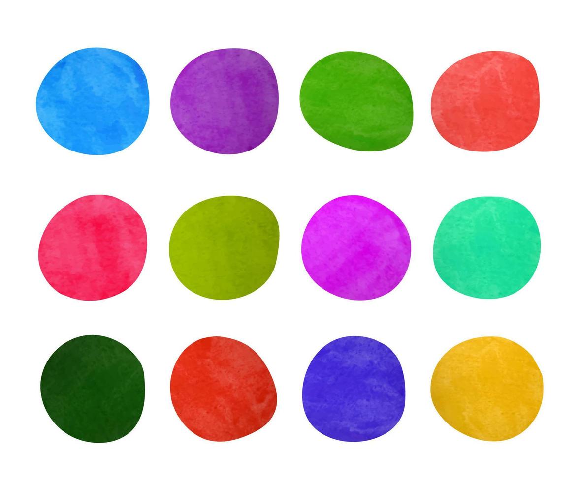 Set of colorful abstract watercolor spots for design. vector