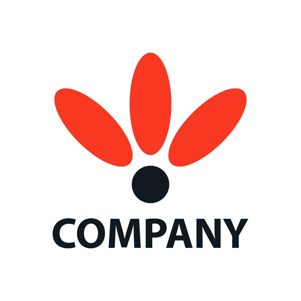 shape like a partially blooming flower, for a company logo or symbol vector