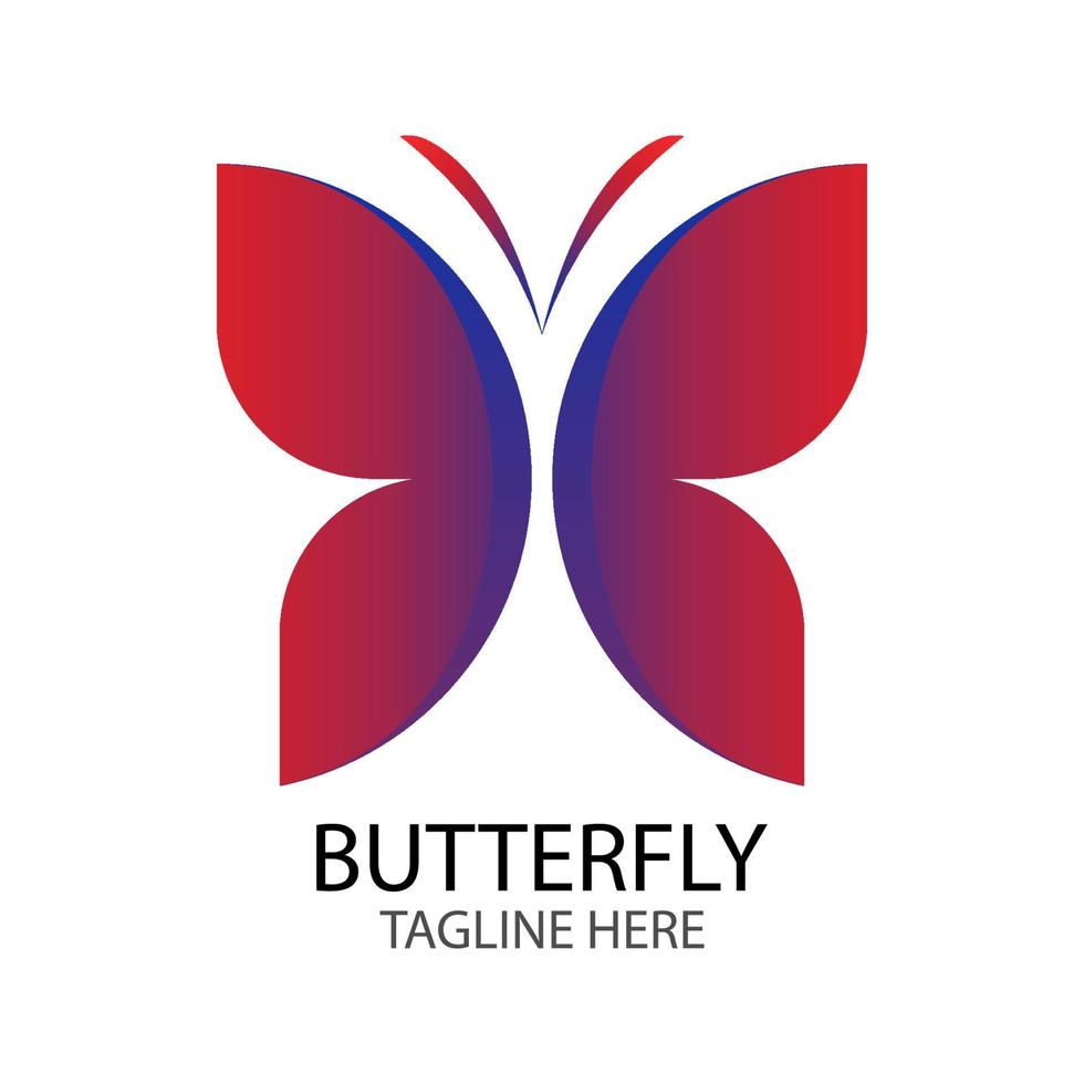 feminine red butterfly logo, for a company logo or symbol vector