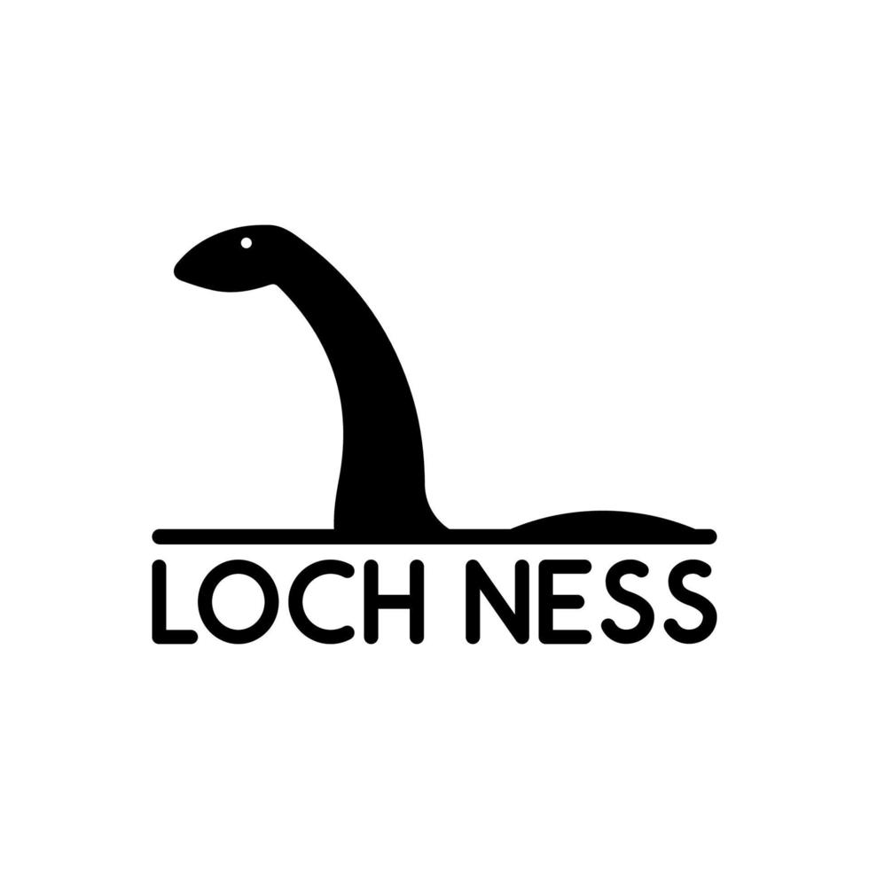 gráfico vectorial ilustrativo de la silueta de los monstruos del lago Ness que salen a la superficie del agua del lago, perfecto para el logotipo o símbolo de una empresa vector