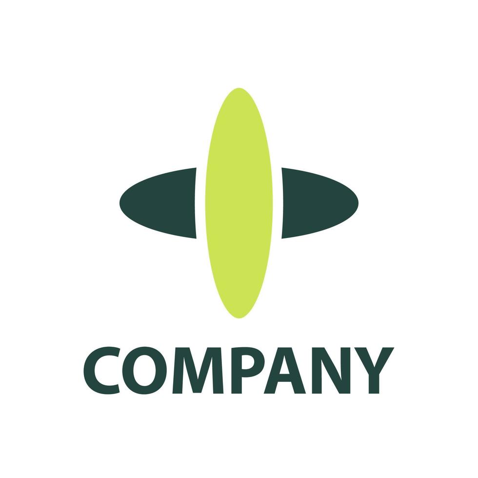 two oval circles cross each other to form a plus sign, for a company logo and symbol vector