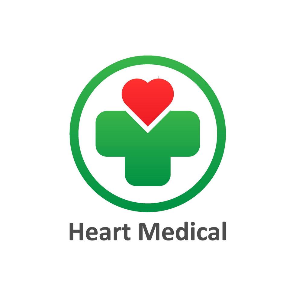a hospital logo with a heart symbol on it indicates a heart hospital vector