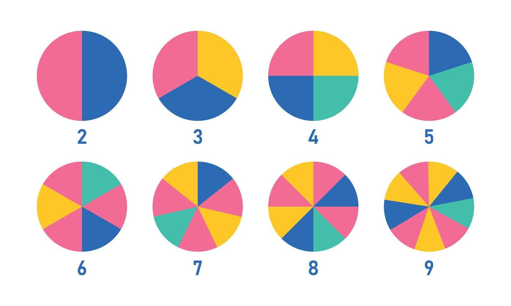 Pie infographic set. Progress diagram circle. Vector illustration