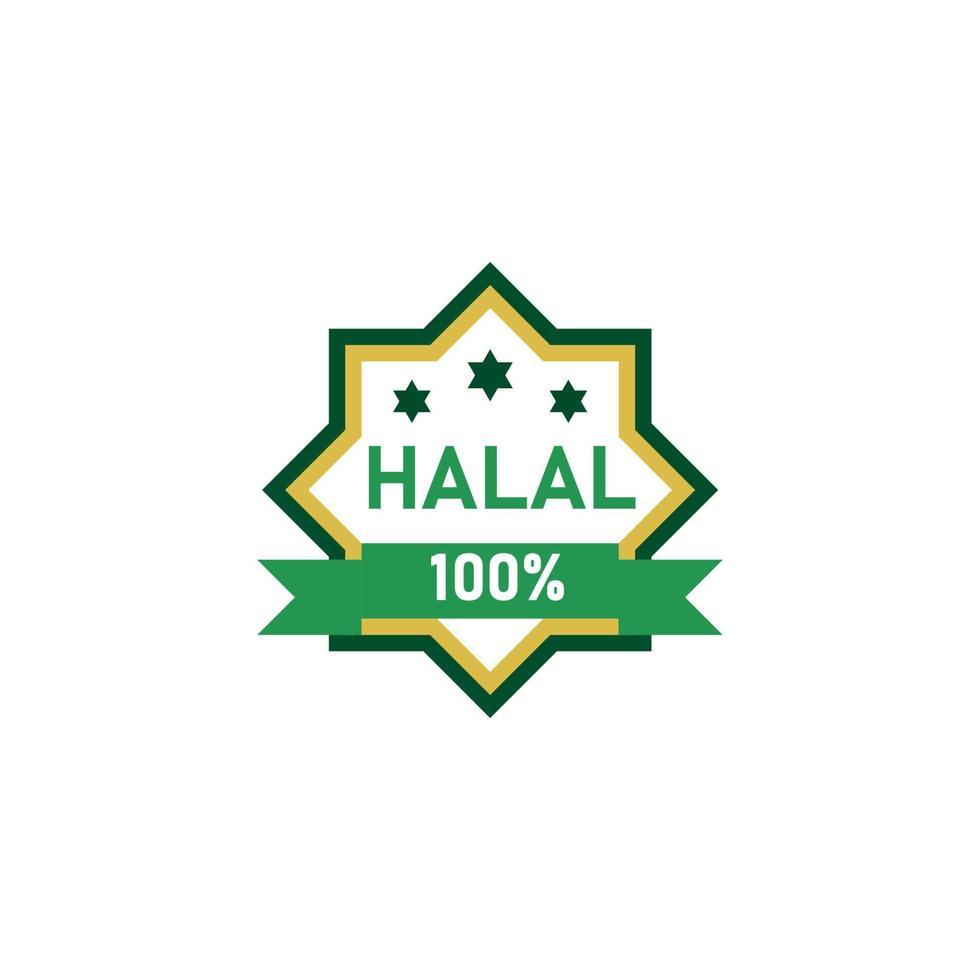 pegatina de comida halal. signo de producto musulmán. menú especial. etiqueta de certificado. ilustración vectorial vector