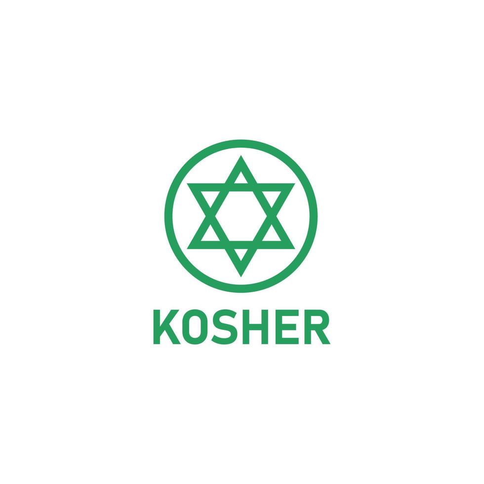 signo de comida kosher. icono de producto judío. ilustración vectorial vector