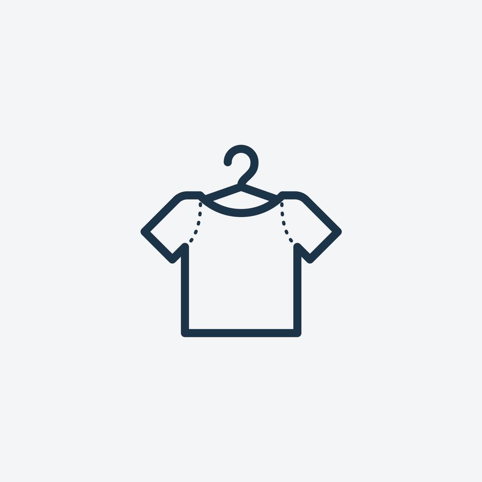 T-shirt on hanger line icon.  Vector