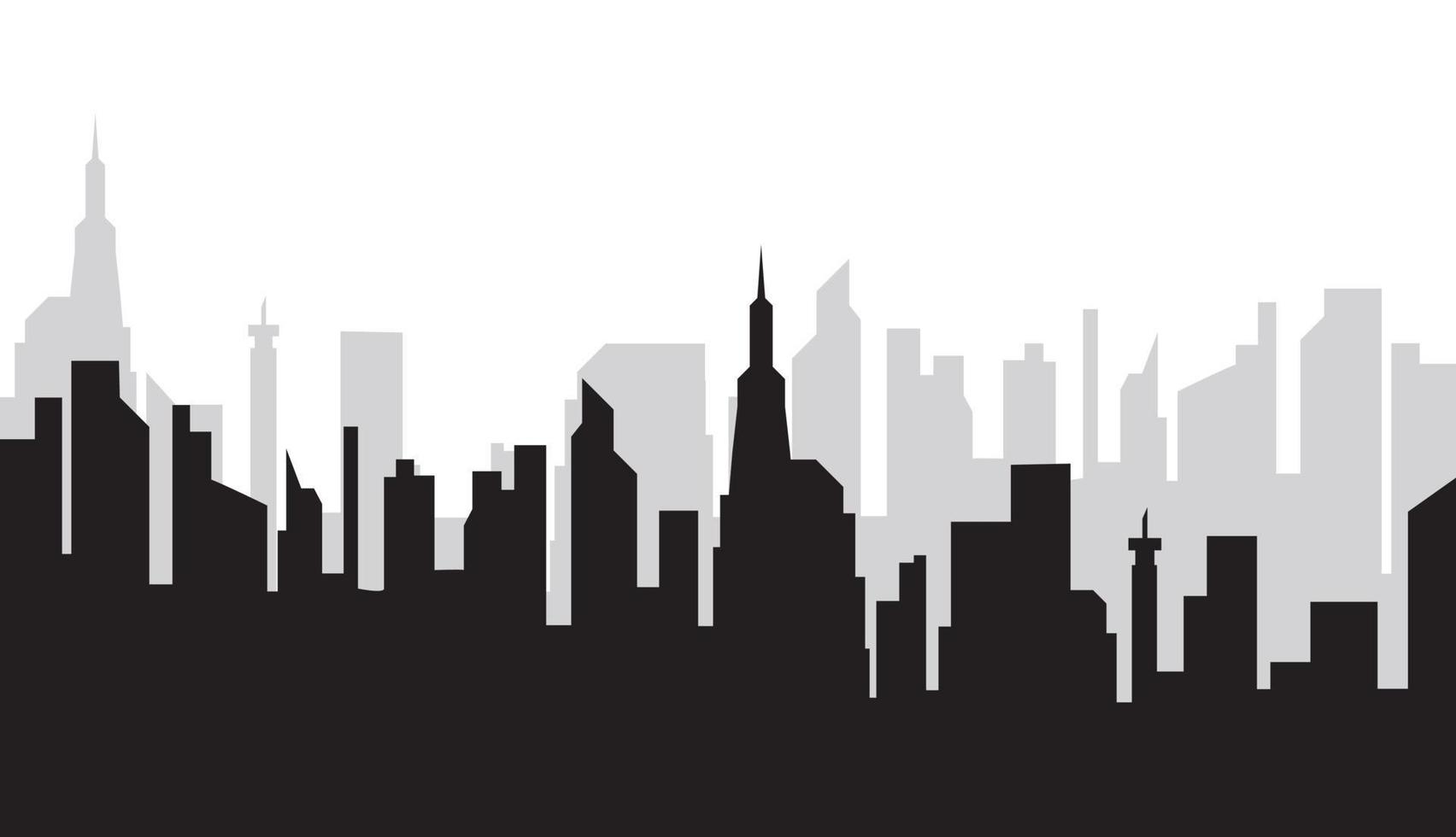 Silhouette of the city. City skyline silhouette. Modern cityscape vector for t shirt. Abstract city landscape illustration.