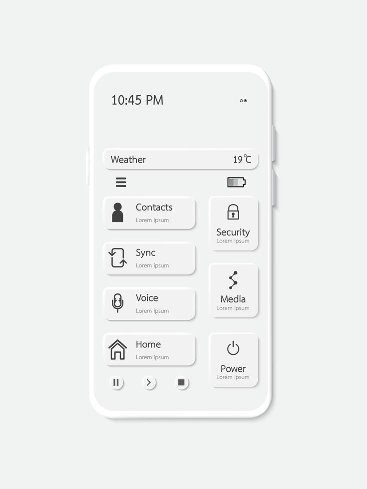 Mock up mobile phone color white on gray background vector