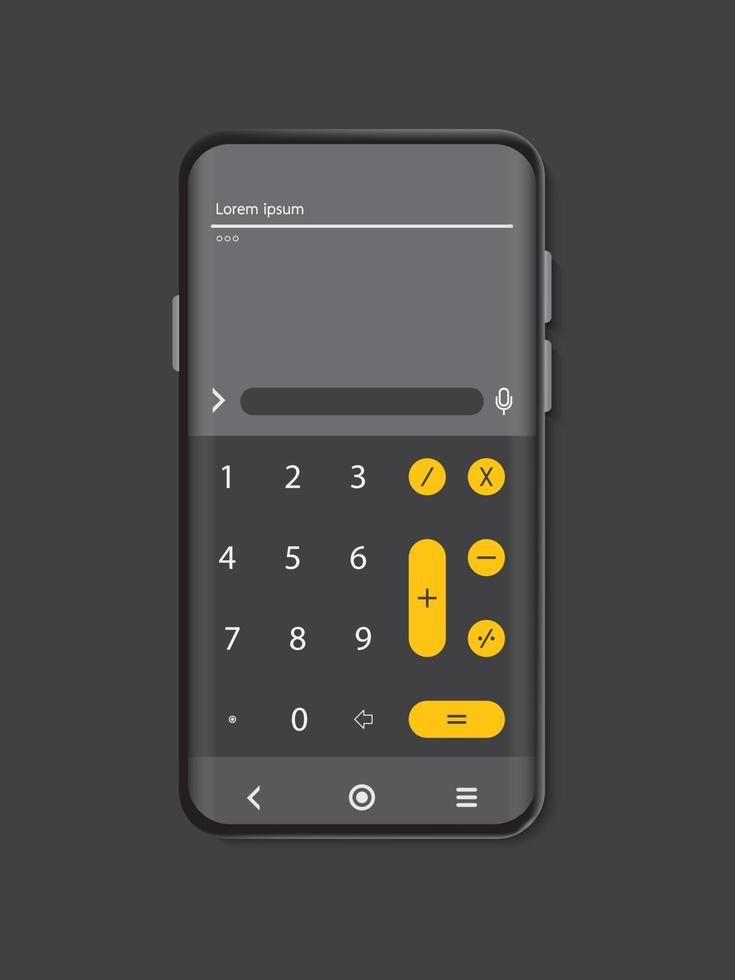 Mock up mobile phone color black on gray background vector