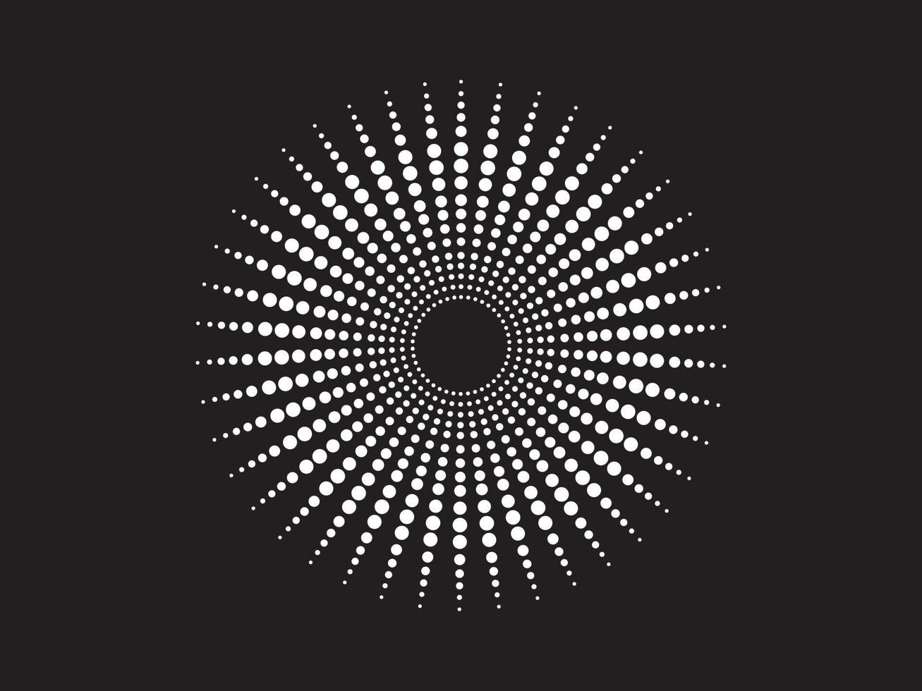 Round circle white and gray on black background vector